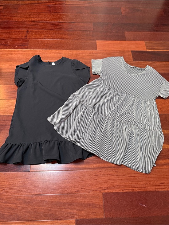 white birch Dresses & Skirts - Cute Black Ruffle-Hem Dress AND Striped Tiered Dress XL